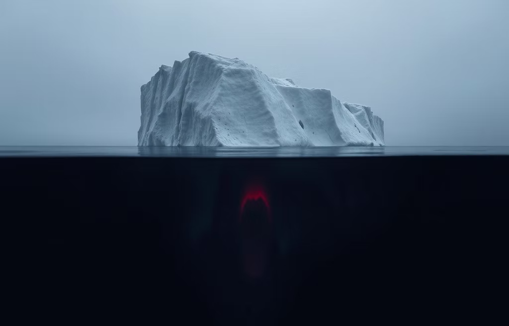 Iceberg - most is hidden beneath the surface